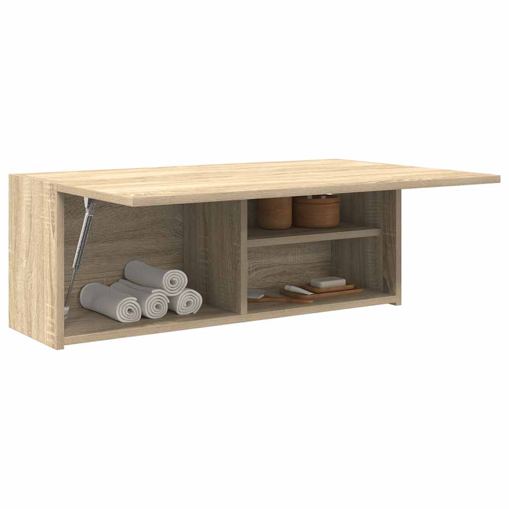 Vetonek Mueble de pared baño madera ingeniería roble Sonoma 80x25x30 cm