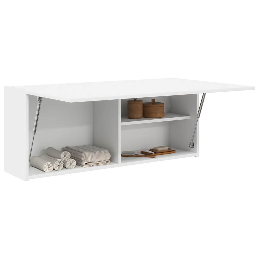 Mueble de pared de baño madera ingeniería blanco 100x25x40 cm v1341 Vetonek