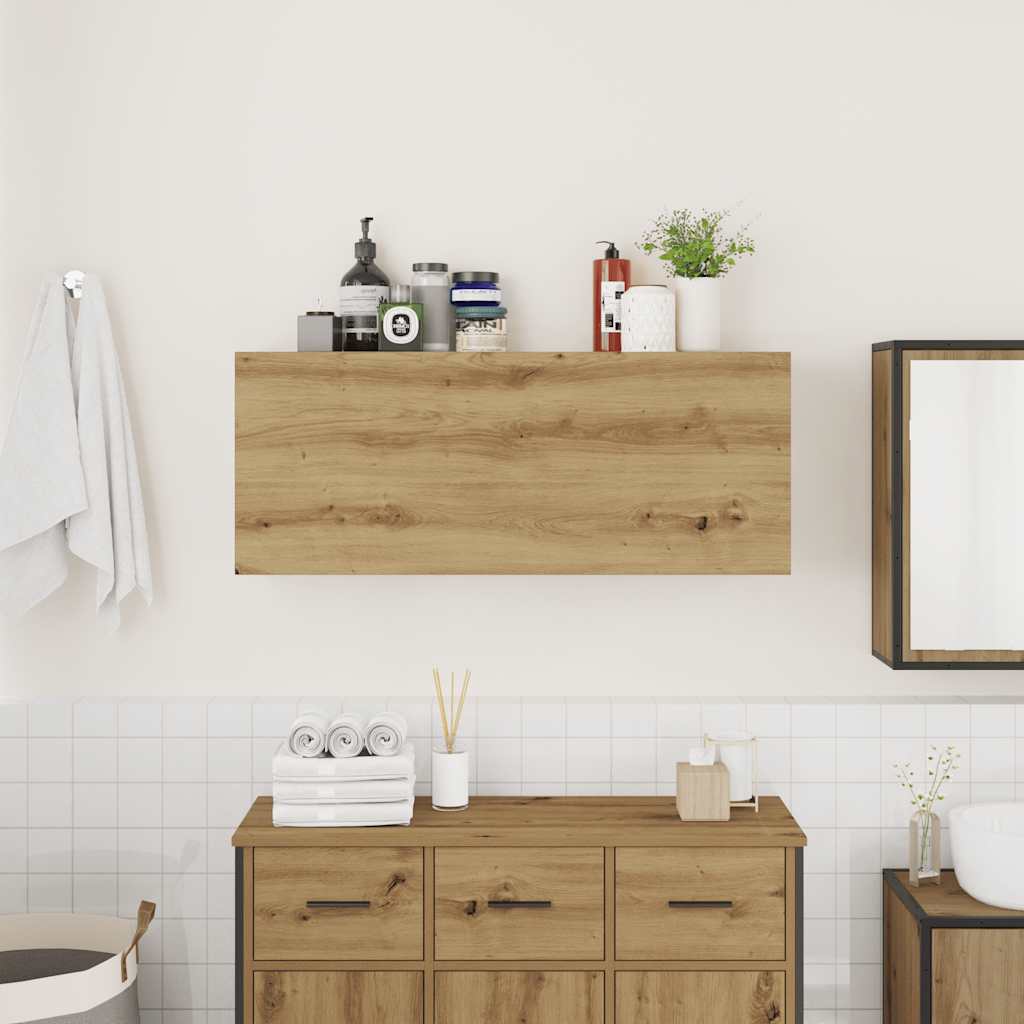 Mueble pared baño madera sintetizada Nexus roble artisan 100x25x40 cm