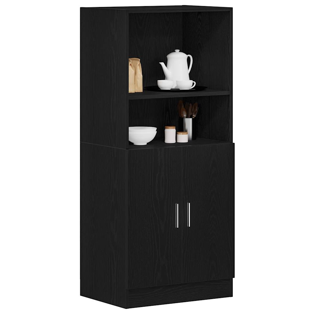 Vetonek Mueble de cocina madera de ingeniería negro 57x41,5x131,5 cm