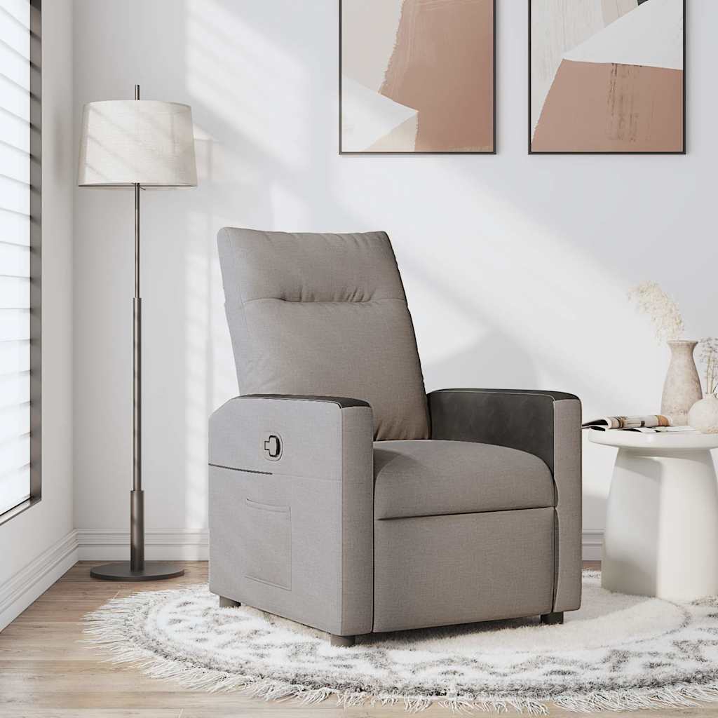 Vetonek Sillón reclinable de tela gris taupe