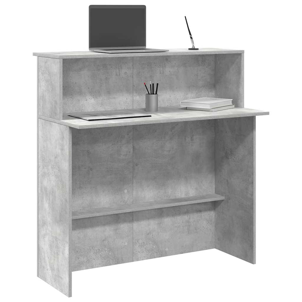 Vetonek Mostrador de recepción gris hormigón 100x50x103,5 cm