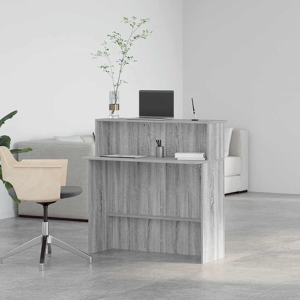 Vetonek Mostrador de recepción sonoma gris 100x50x103,5 cm