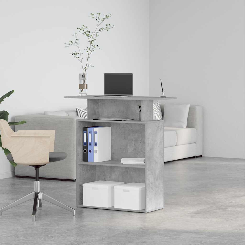 Vetonek Mostrador de recepción gris hormigón 100x40x104 cm