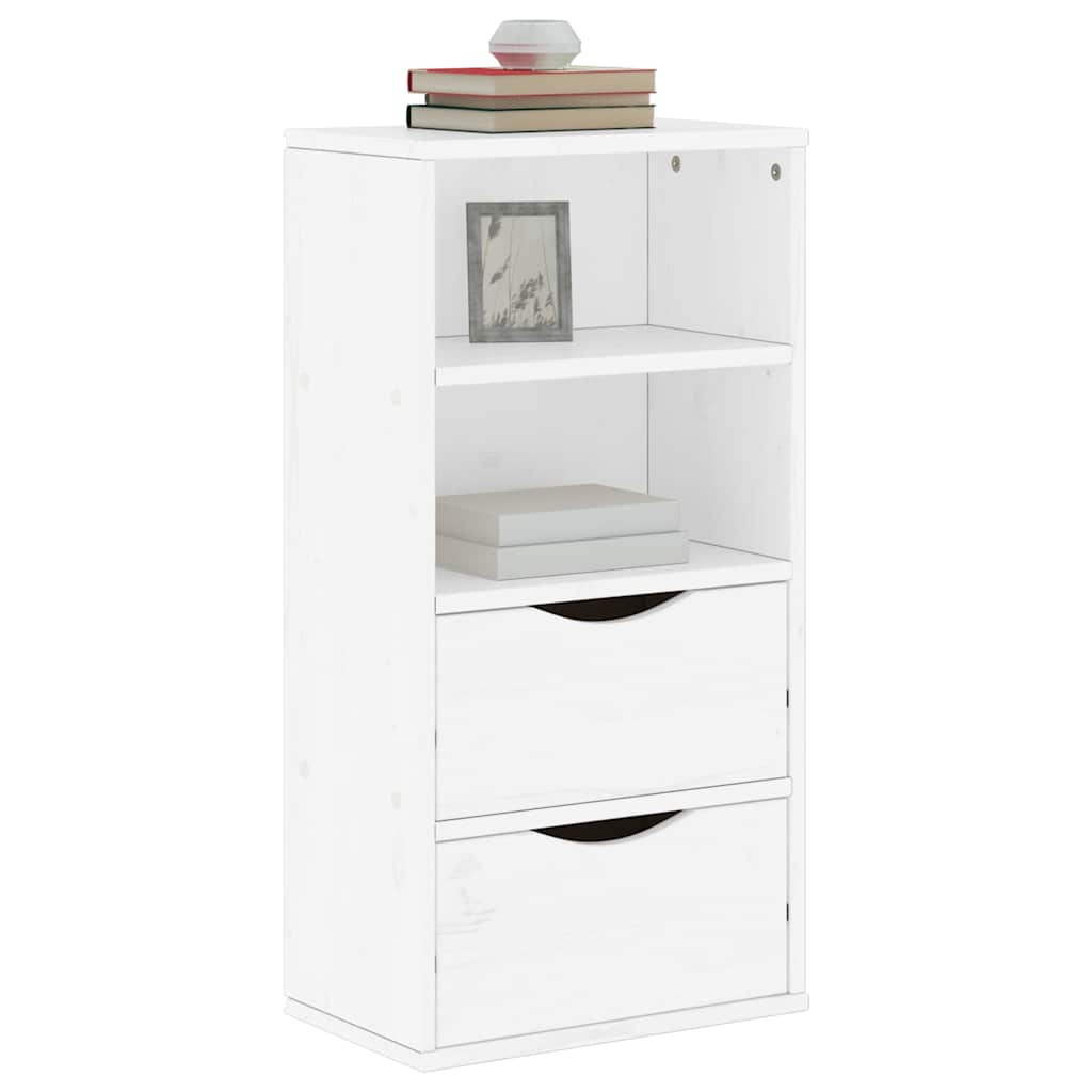 Vetonek Mueble auxiliar con cajones ODDA blanco 40x24x79 cm madera pino