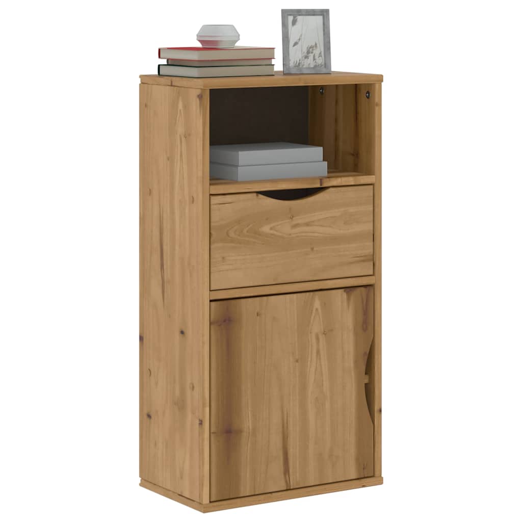 Vetonek Mueble auxiliar con cajón ODDA 40x24x79 cm madera maciza pino