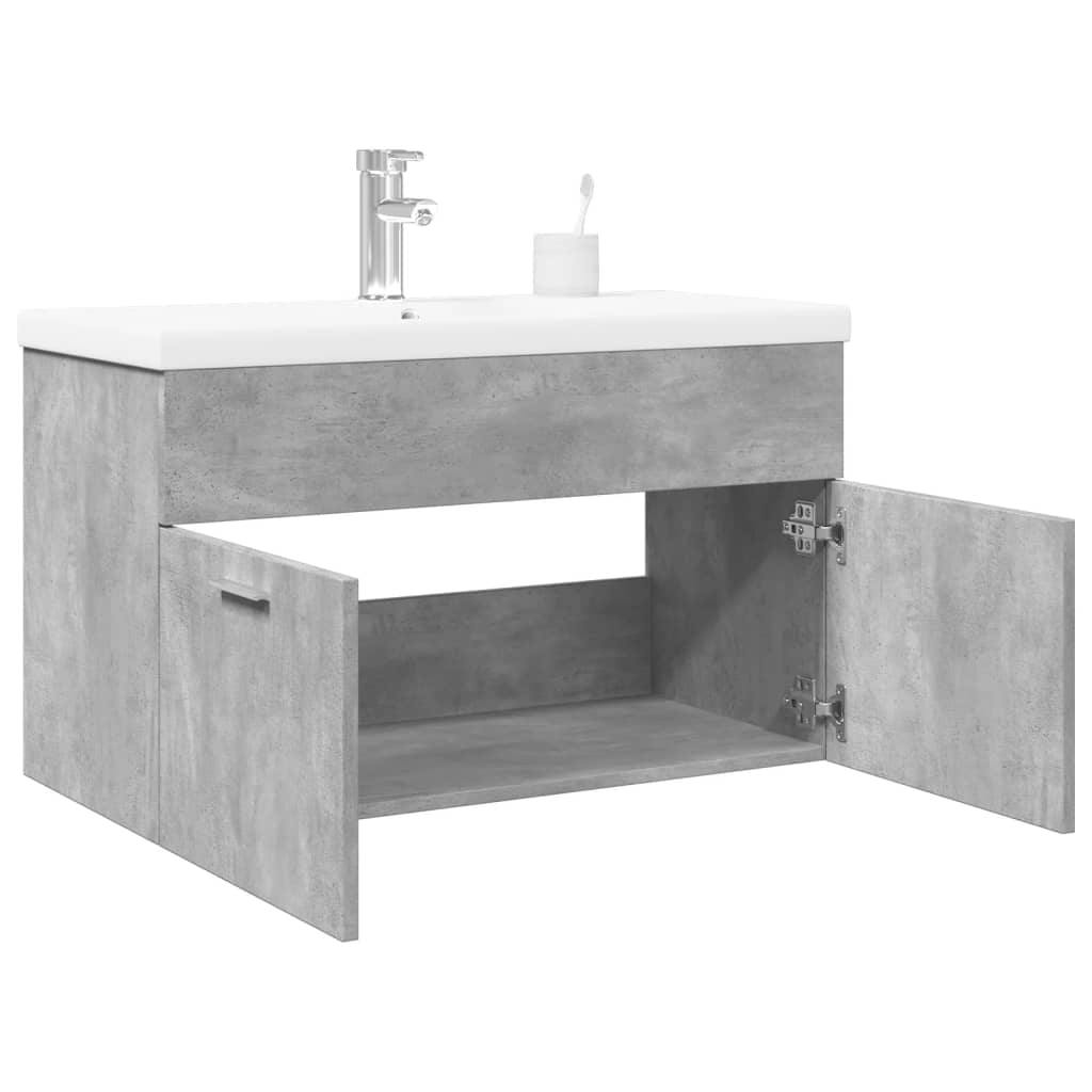 Vetonek Mueble de baño con lavabo integrado gris hormigón