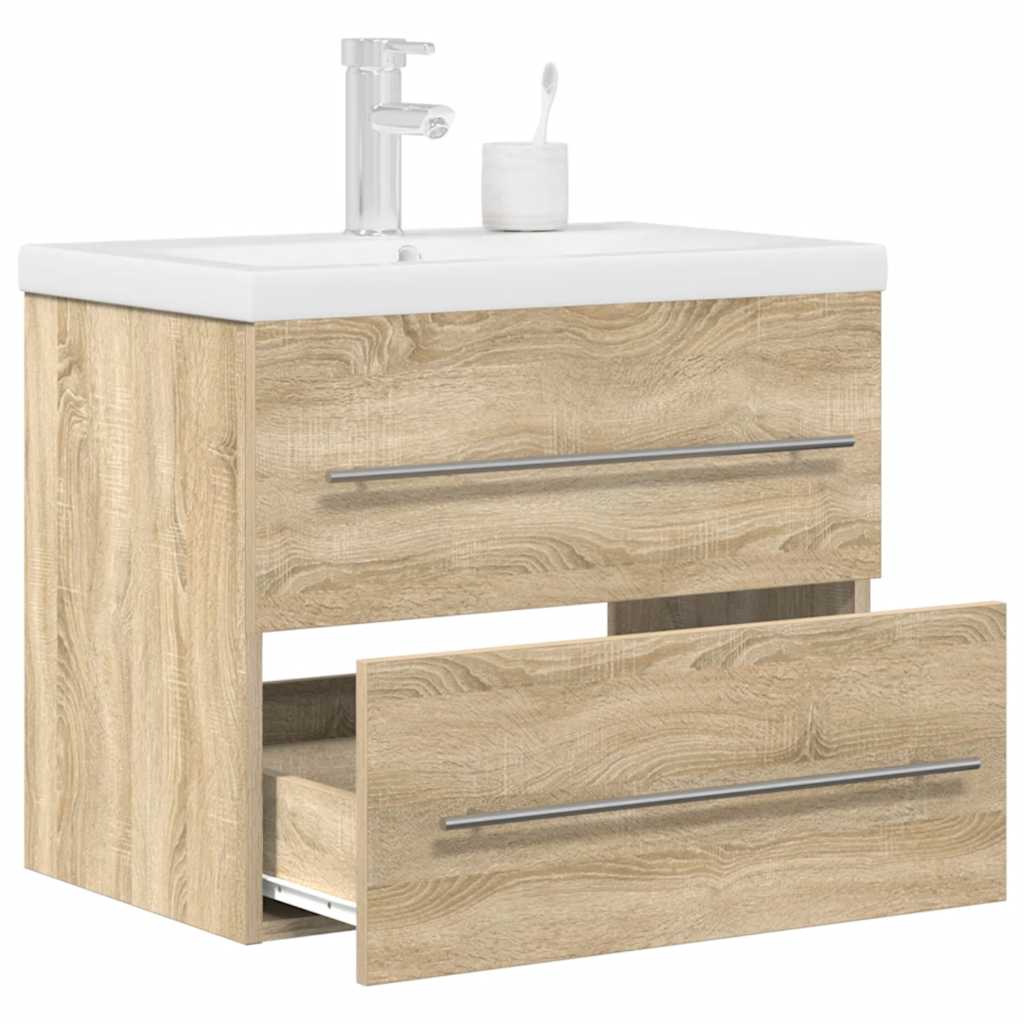 Vetonek Set de muebles de baño 2 pzas madera contrachapada roble Sonoma