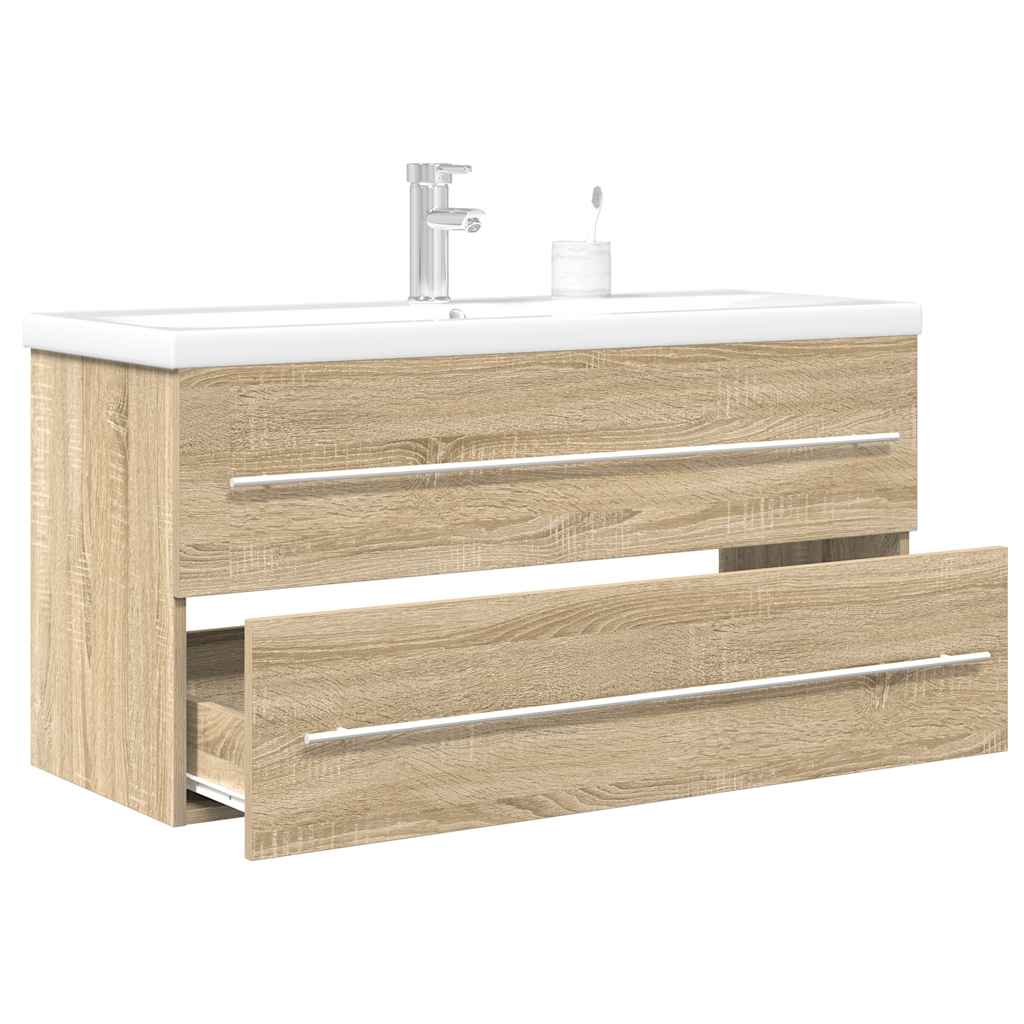 Vetonek Set de muebles de baño 2 pzas madera contrachapada roble Sonoma