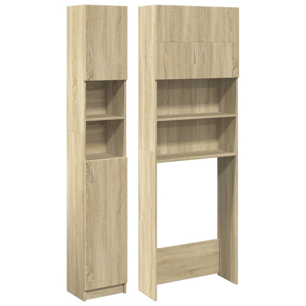 Vetonek Bathroom furniture set 2 pieces engineered wood Sonoma oak