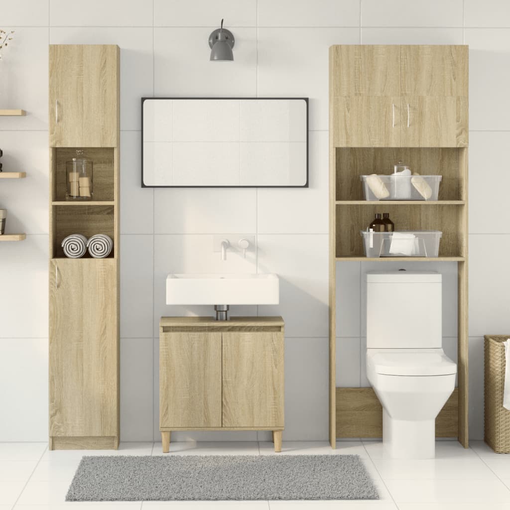 Bathroom furniture set 2 pieces engineered wood sonoma oak v1975 - Vetonek