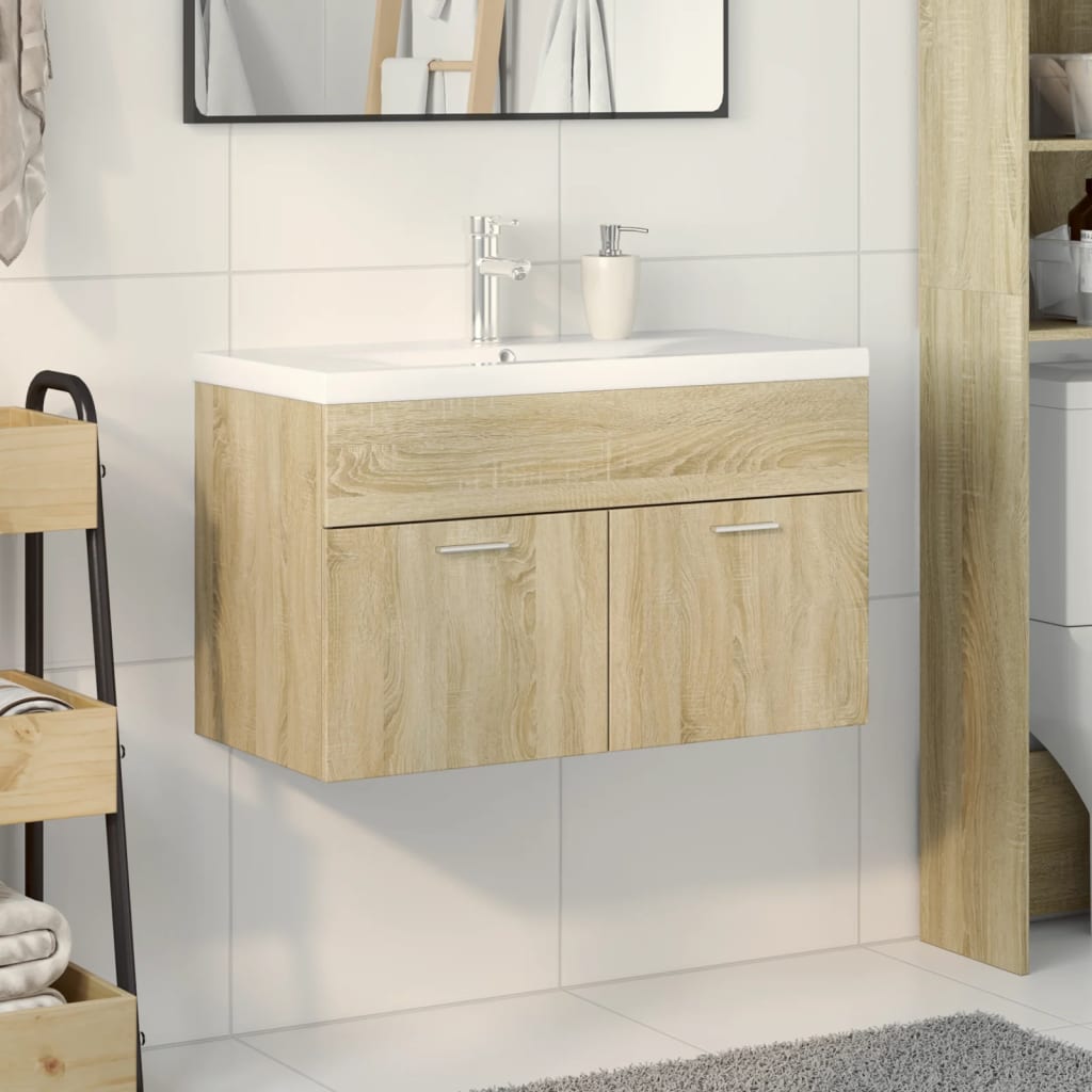 Mueble de baño con lavabo integrado roble Sonoma