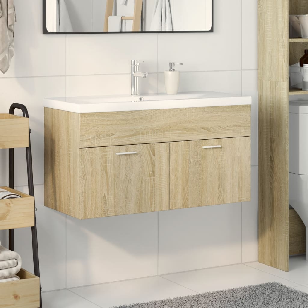 Mueble de baño con lavabo integrado roble Sonoma