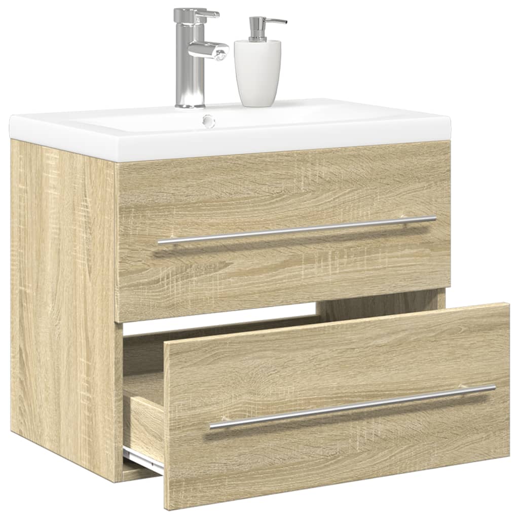 Vetonek Set de muebles de baño 2 pzas madera contrachapada roble Sonoma