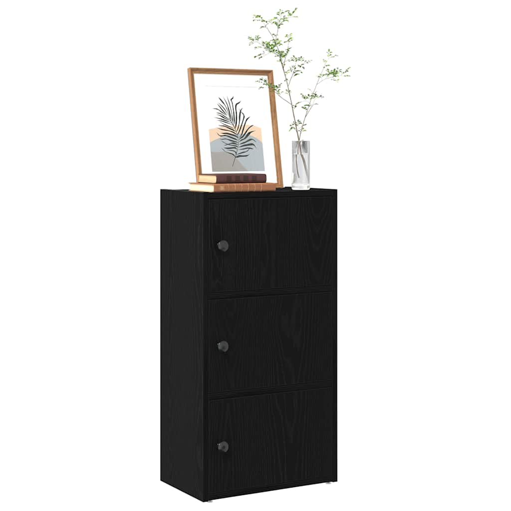 Vetonek Librería de madera contrachapada roble negro 40x24x77 cm