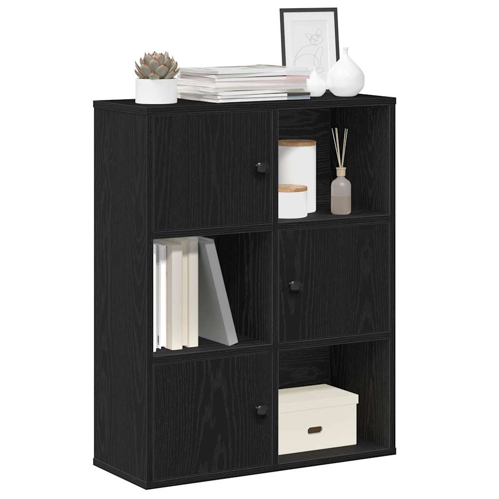 Vetonek Librería de madera contrachapada roble negro 60x24x76,5 cm