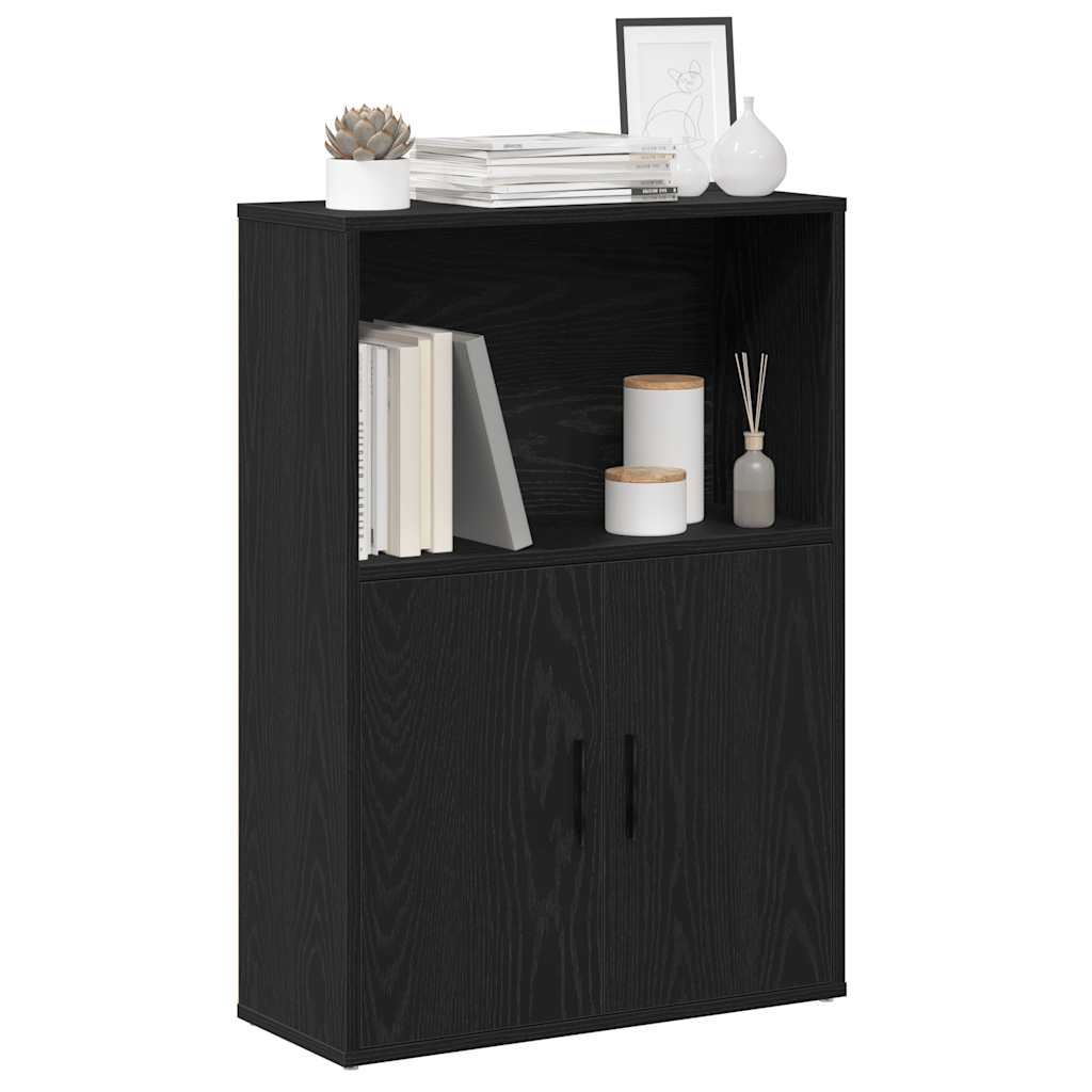 Vetonek Librería de madera contrachapada roble negro 60x24x85 cm