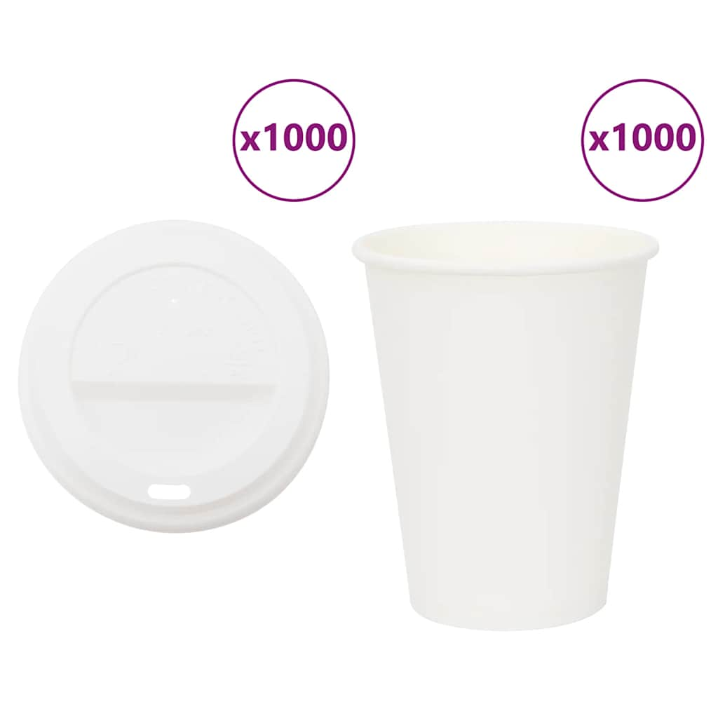 Vetonek Vasos de café de papel con tapa 1000 uds 12oz 300ml