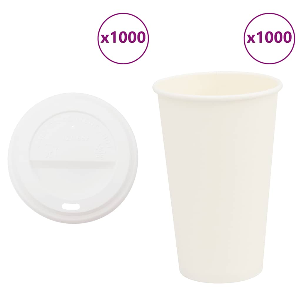 Vetonek Vasos de café de papel con tapa 1000 uds 16oz 400ml