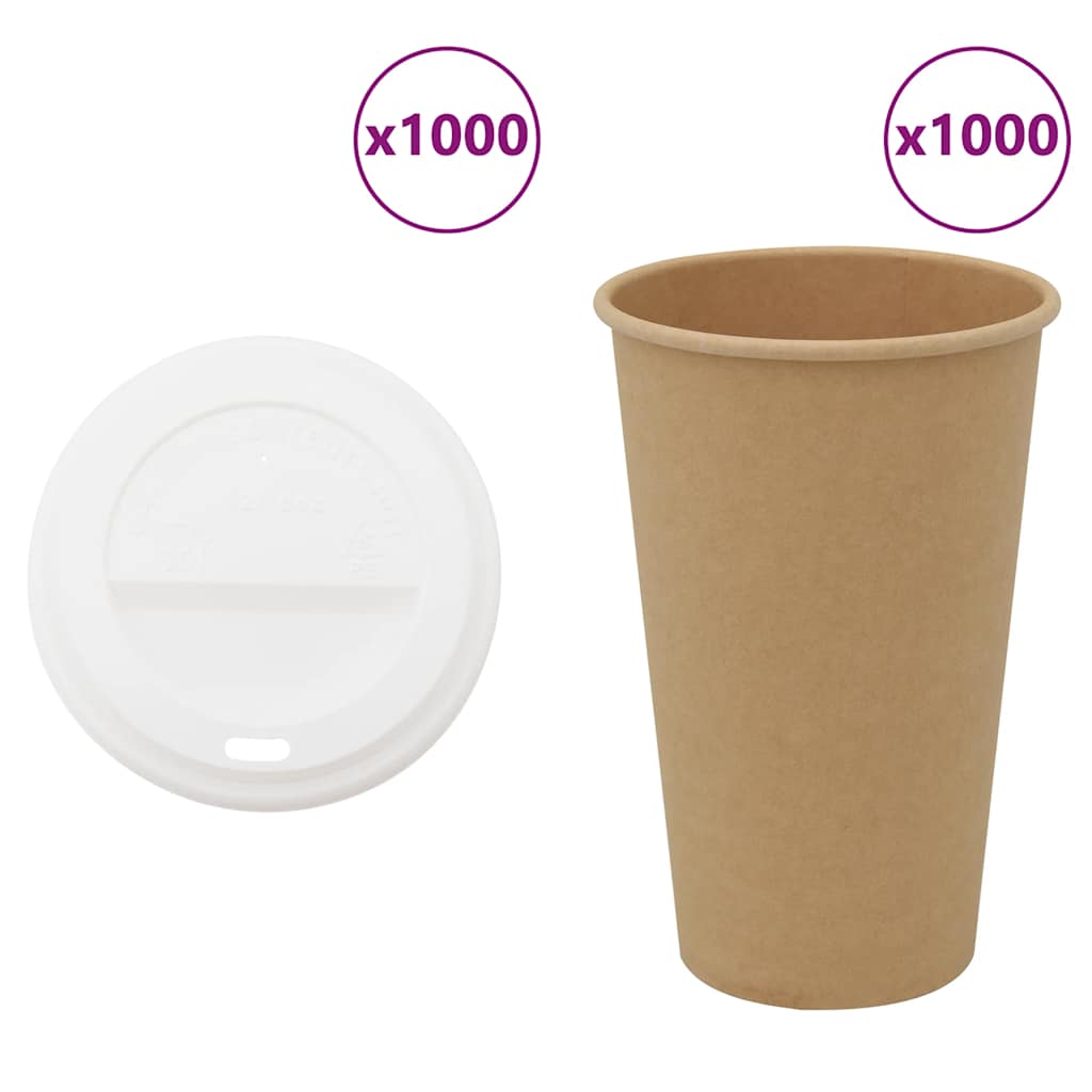 Vetonek Vasos de café de papel con tapa 1000 uds 16oz 400ml