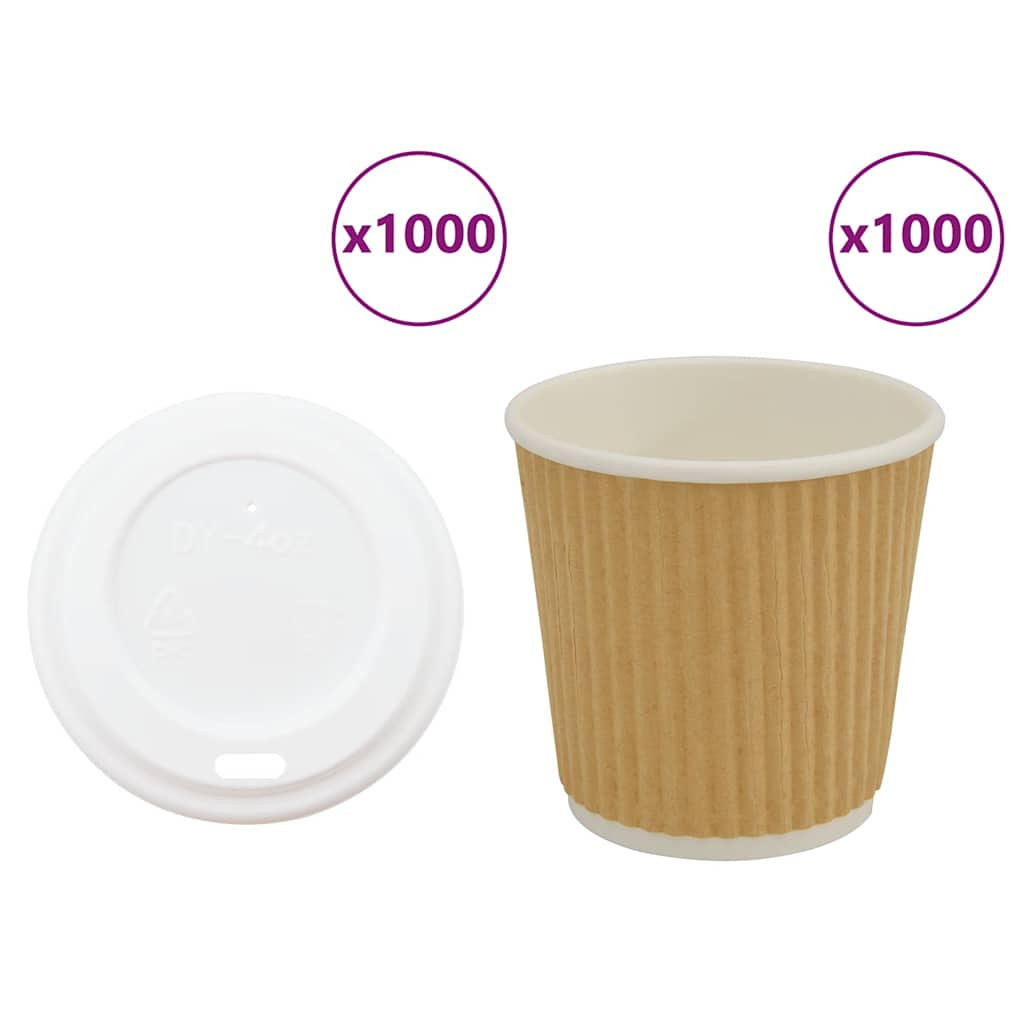 Vetonek Vasos de café de papel con tapa 1000 uds 4oz 100ml