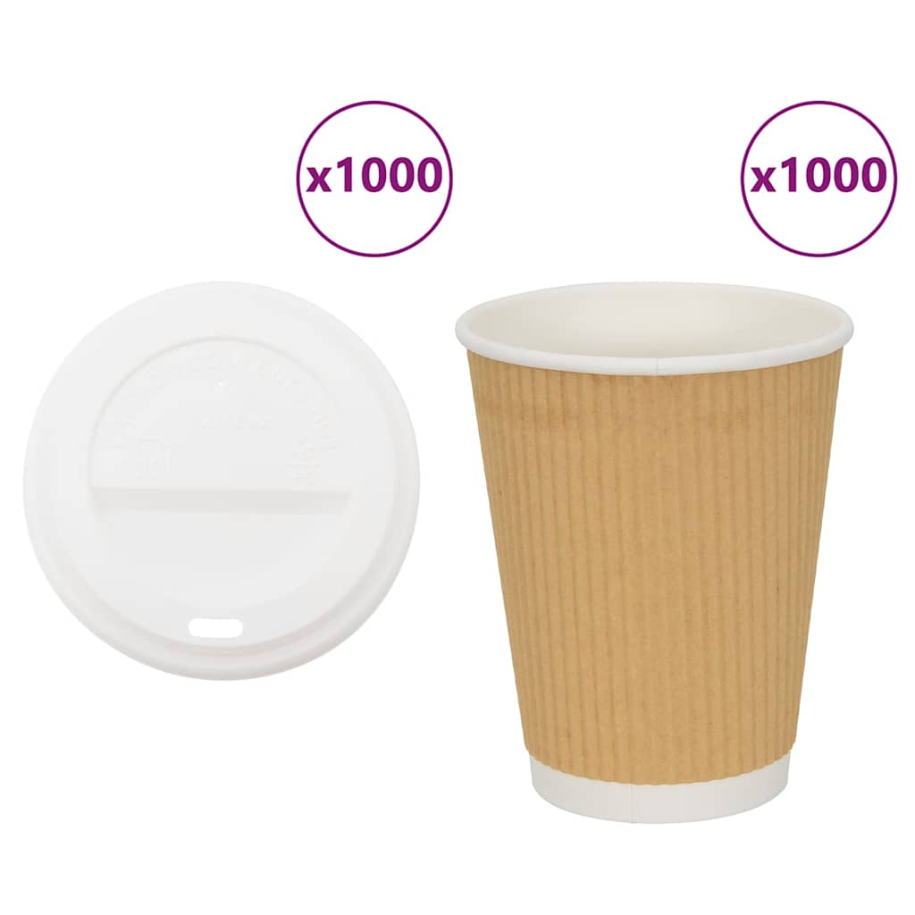 Vetonek Vasos de café de papel con tapa 1000 uds 16oz 400ml