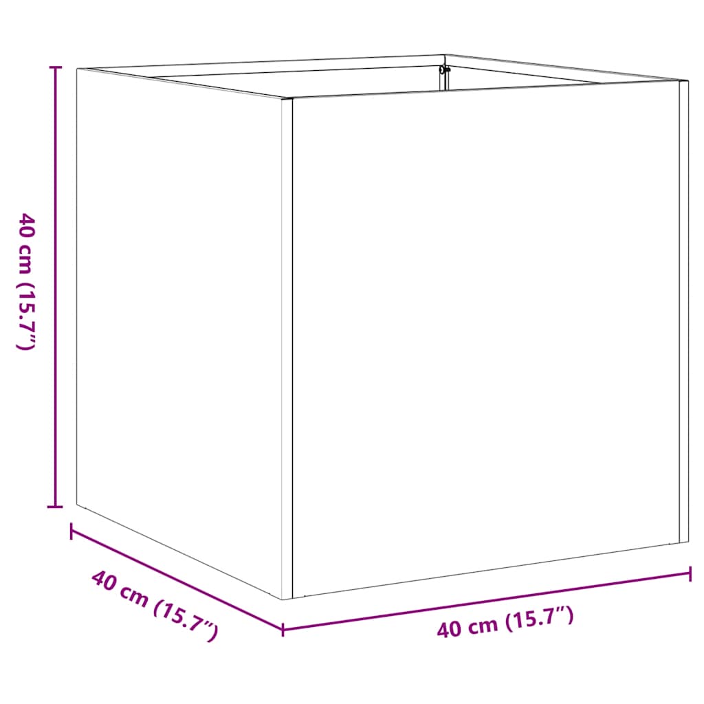 Jardinera de acero laminado en frío blanco 40x40x40 cm vidaXL