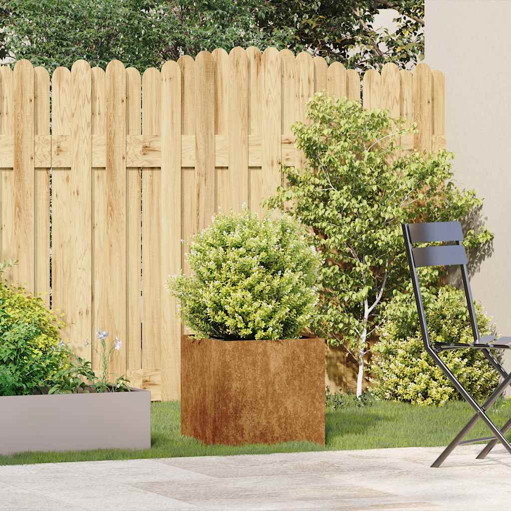 Jardinera oxidada 40x40x40 cm acero corten v5507 - Vetonek