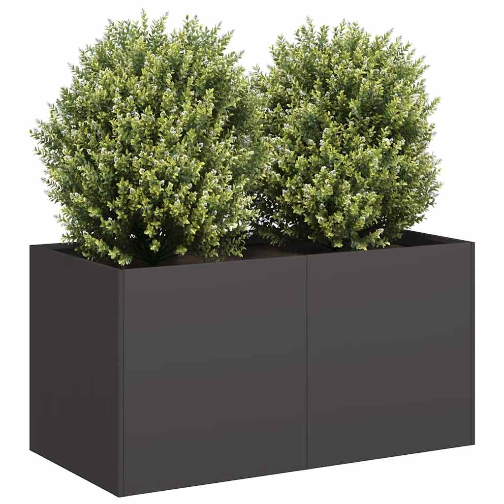 Vetonek Jardinera de acero laminado en frío negro 80x40x40 cm