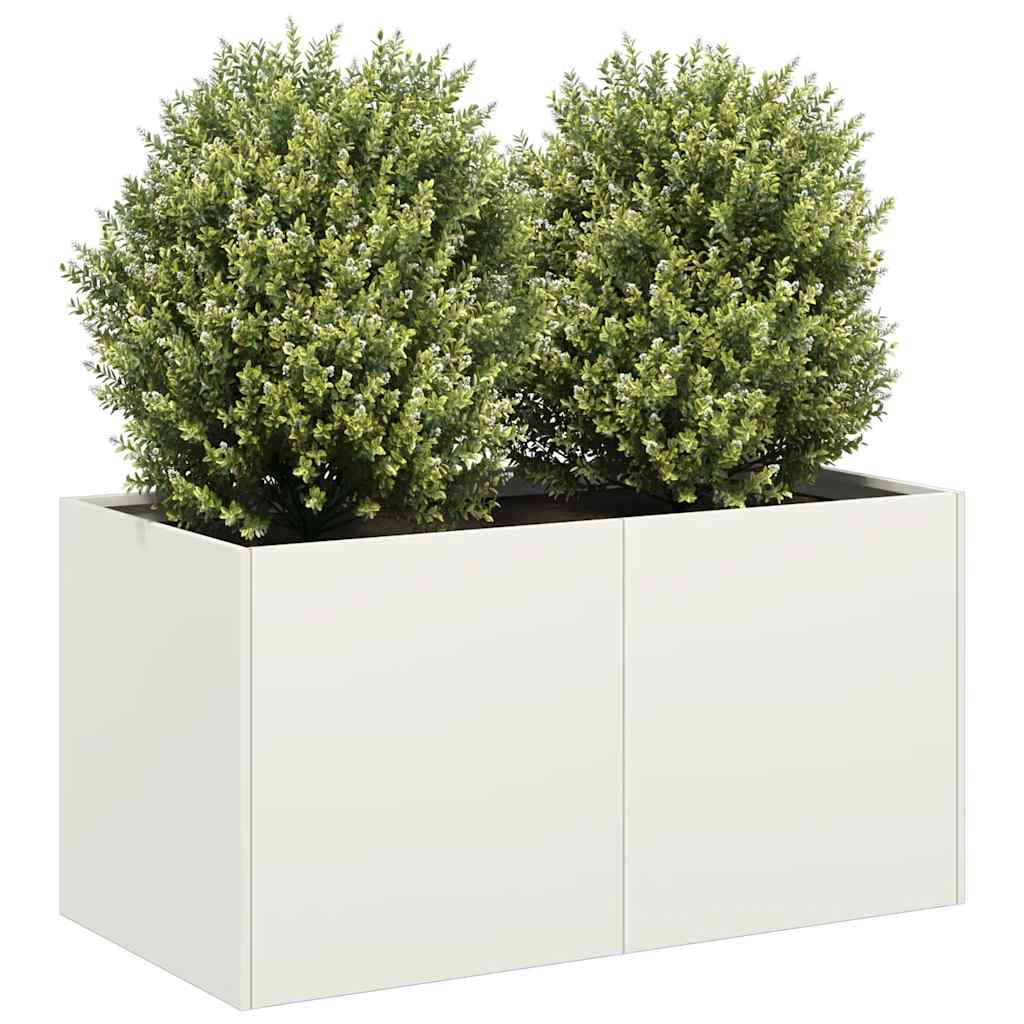 Vetonek Jardinera de acero laminado en frío blanco 80x40x40 cm