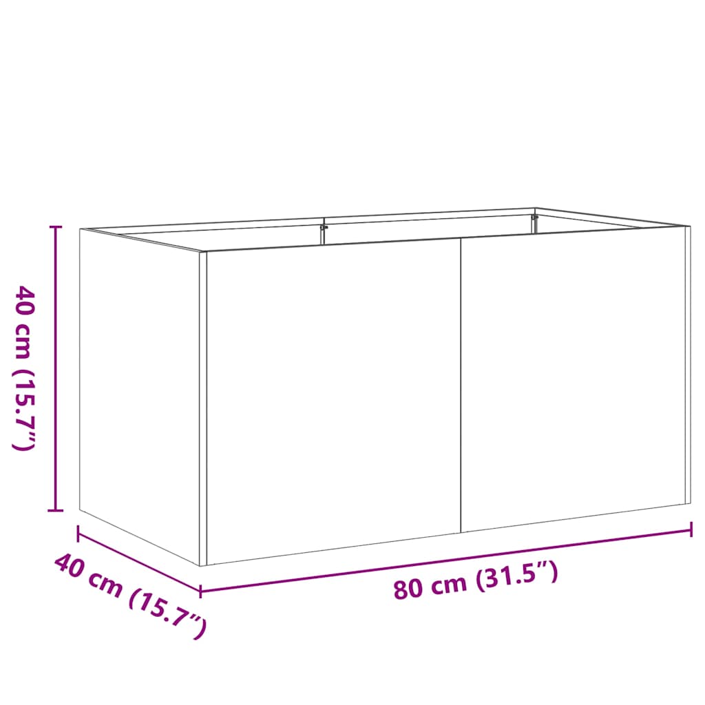 Jardinera de acero laminado en frío antracita 80x40x40 cm vidaXL