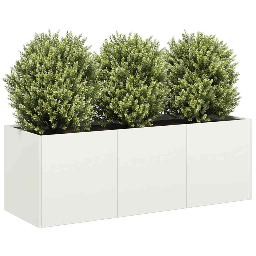 Vetonek Jardinera de acero laminado en frío blanco 120x40x40 cm