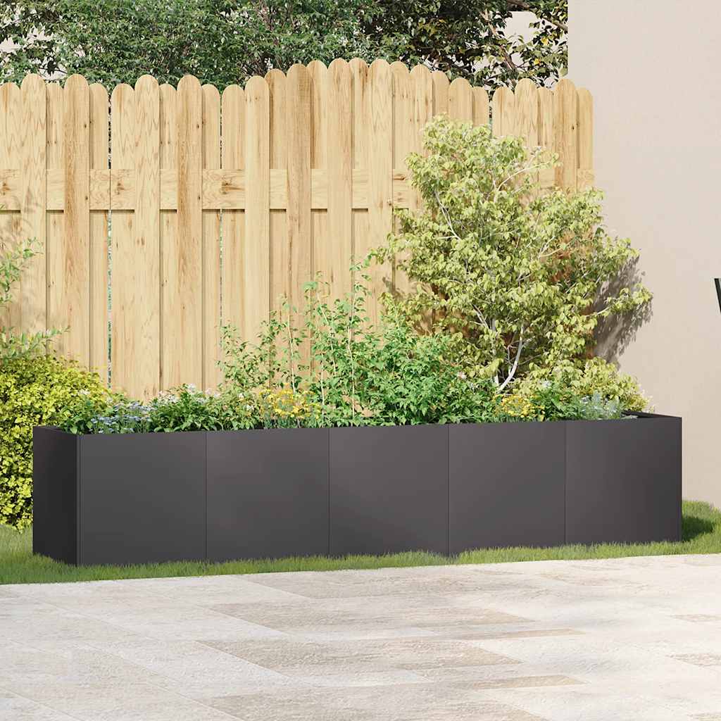 Jardinera de acero laminado en frío negro 200x40x40 cm vidaXL