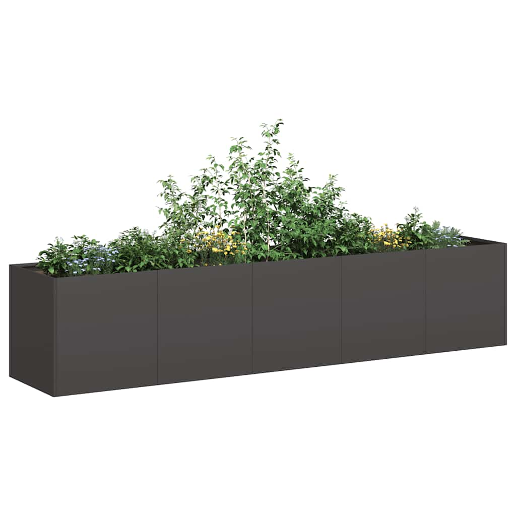 Vetonek Jardinera de acero laminado en frío negro 200x40x40 cm