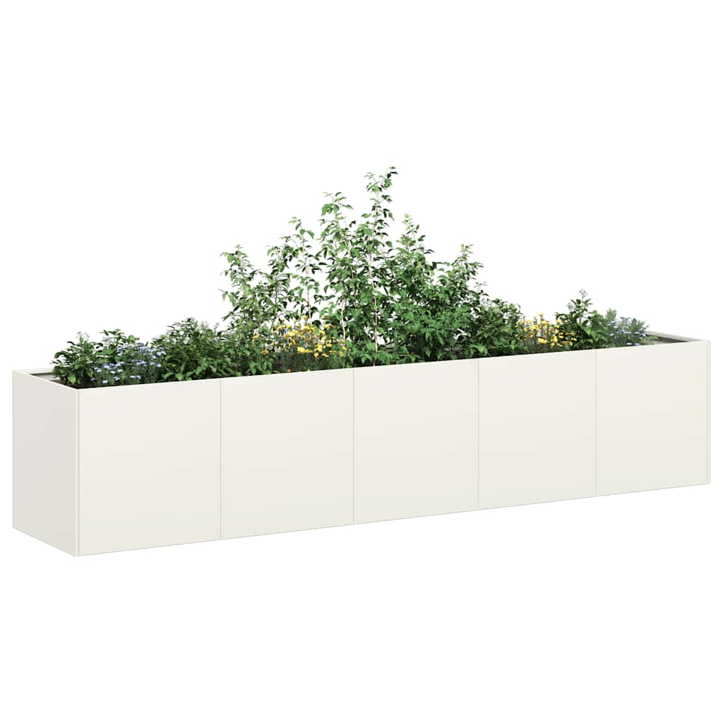 Vetonek Jardinera de acero laminado en frío blanco 200x40x40 cm