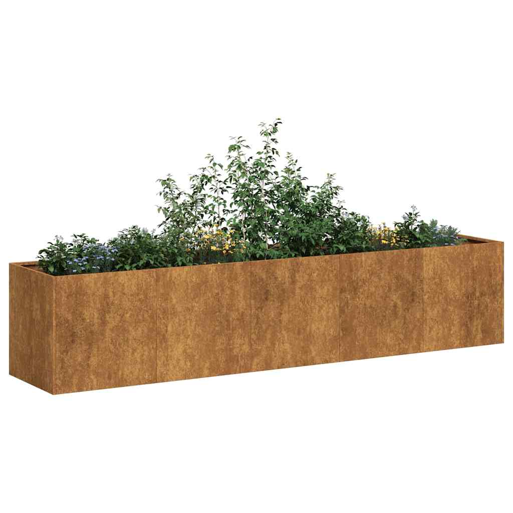 Jardinera oxidada 200x40x40 cm acero corten v5712 Vetonek