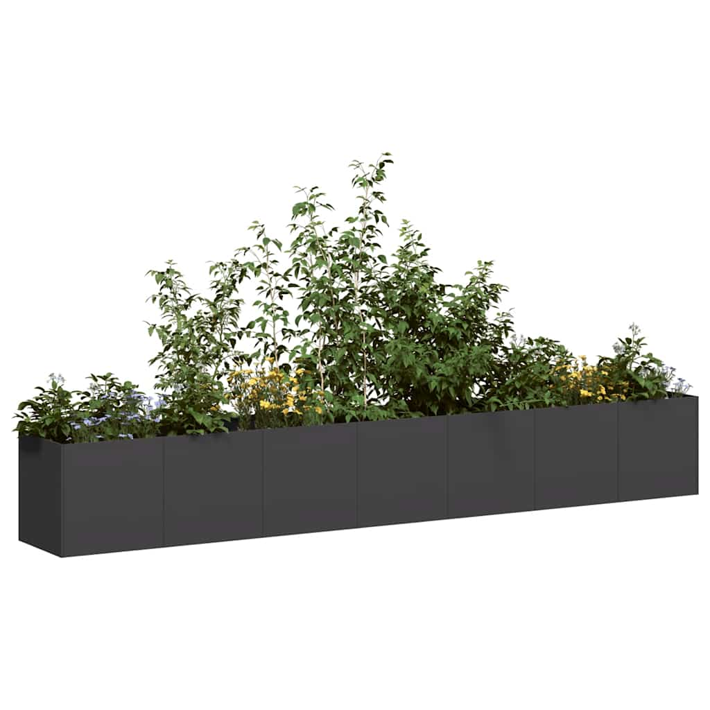 Vetonek Jardinera de acero laminado en frío negro 280x40x40 cm