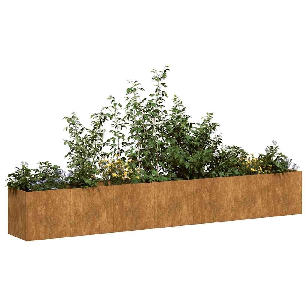 Vetonek Jardinera oxidada 280x40x40 cm acero corten