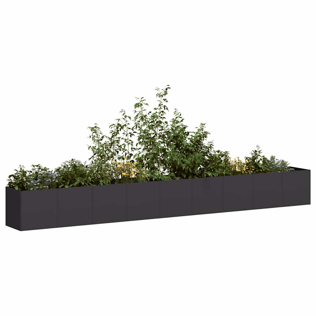 Vetonek Jardinera de acero laminado en frío negro 360x40x40 cm