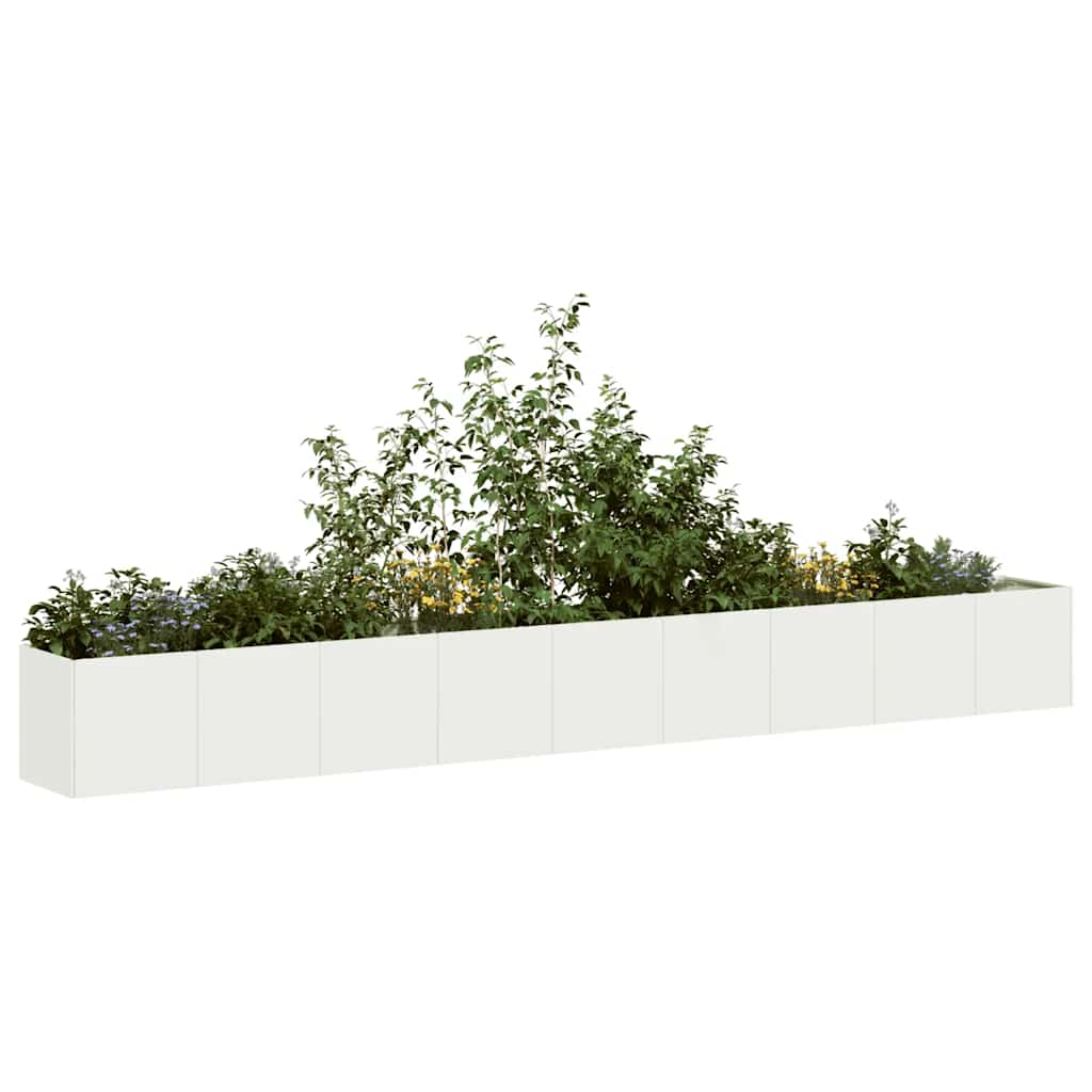 Vetonek Jardinera de acero laminado en frío blanco 360x40x40 cm