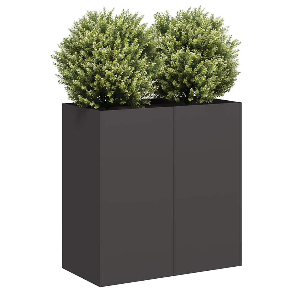 Vetonek Jardinera de acero laminado en frío negro 80x40x80 cm