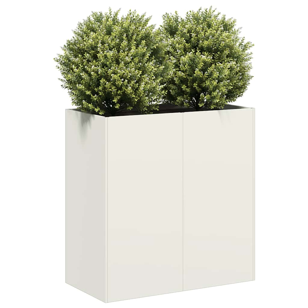 Vetonek Jardinera de acero laminado en frío blanco 80x40x80 cm