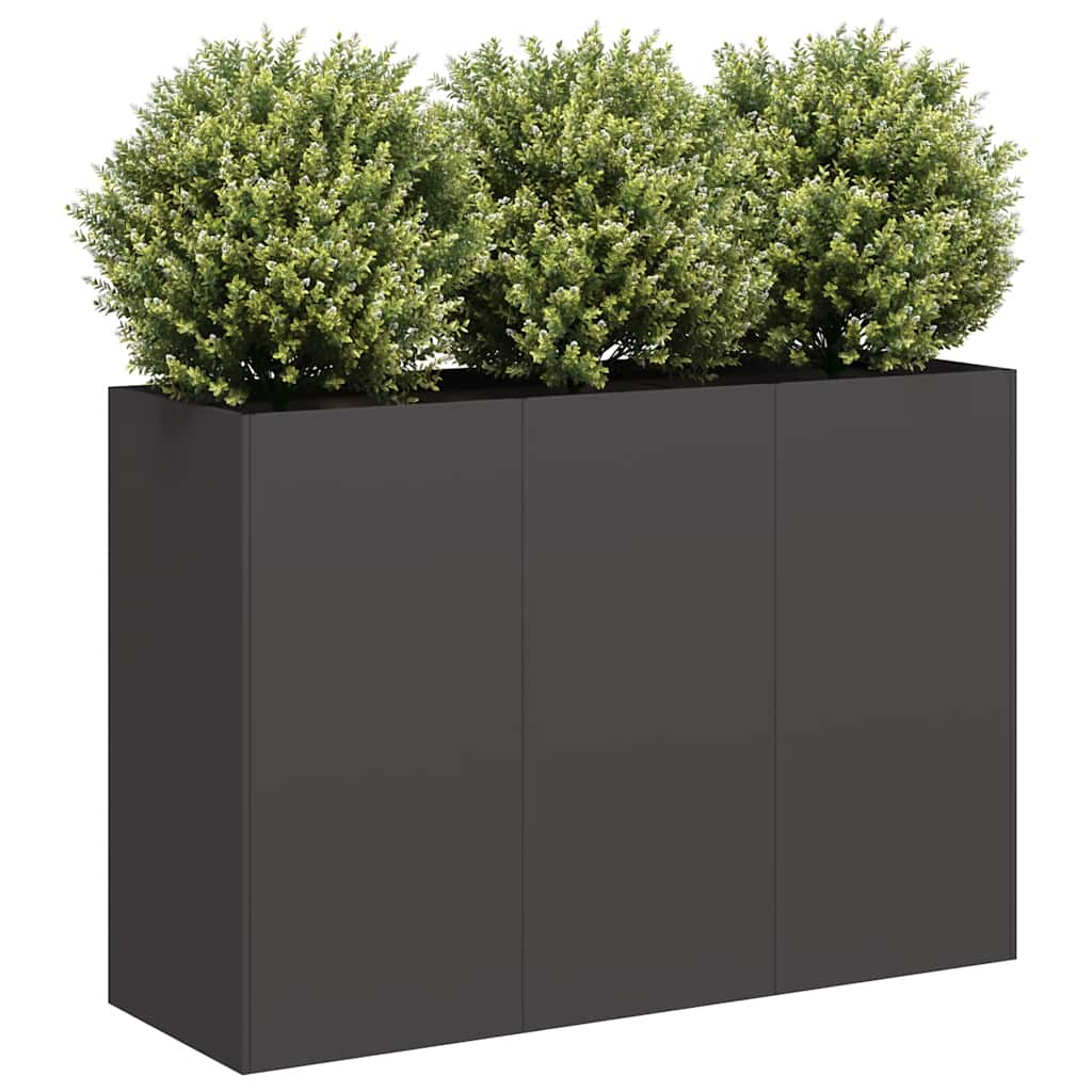 Vetonek Jardinera de acero laminado en frío negro 120x40x80 cm