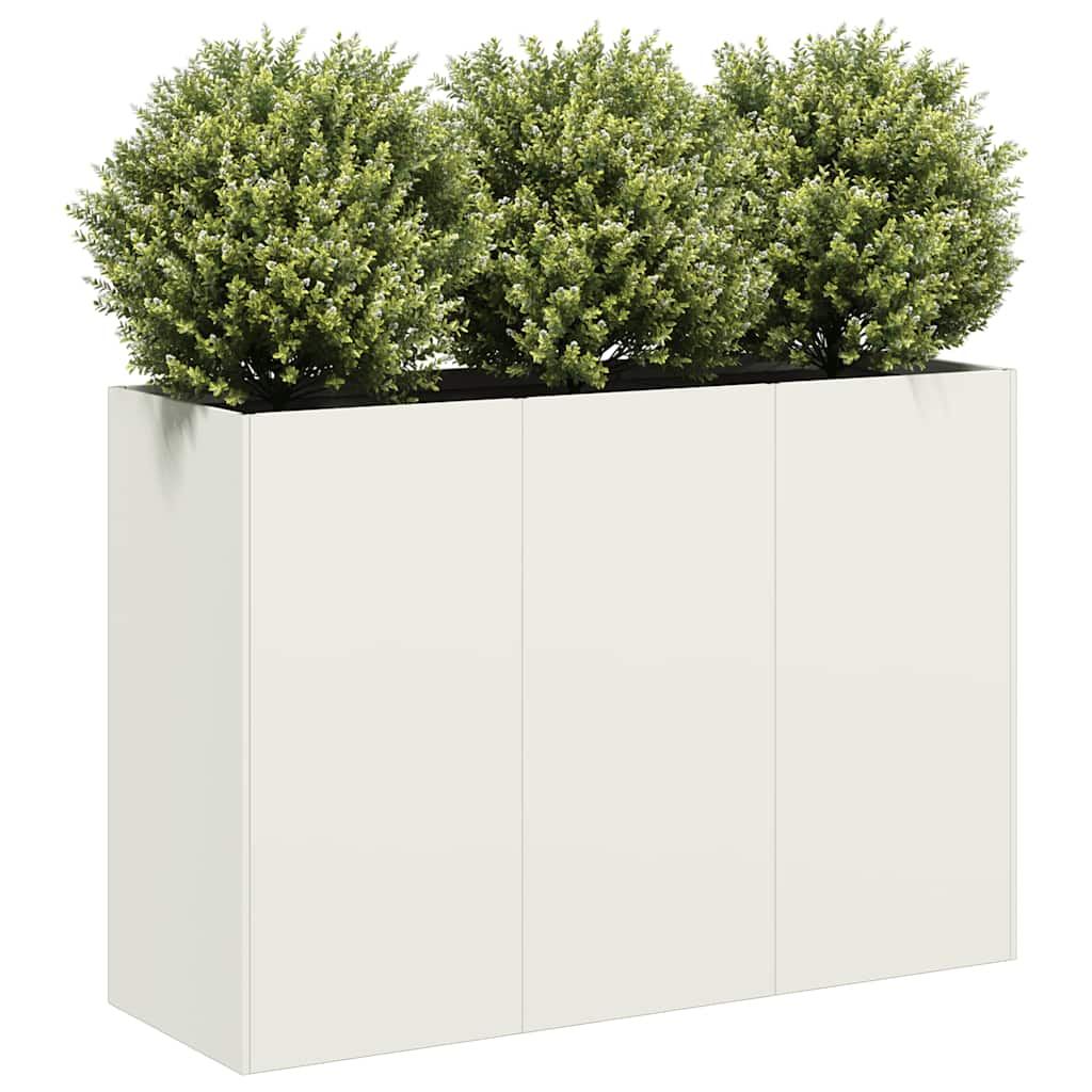 Vetonek Jardinera de acero laminado en frío blanco 120x40x80 cm