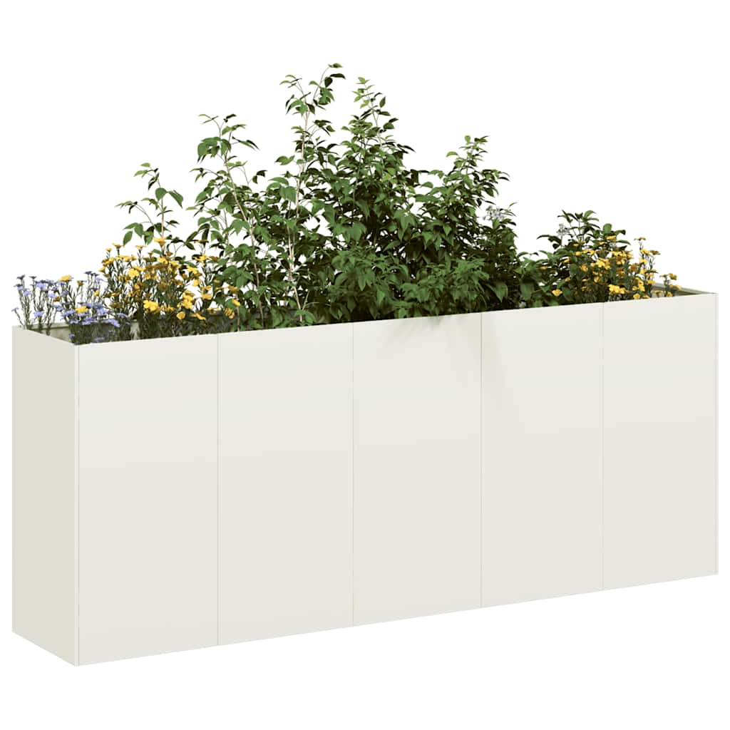 Vetonek Jardinera de acero laminado en frío blanco 200x40x80 cm