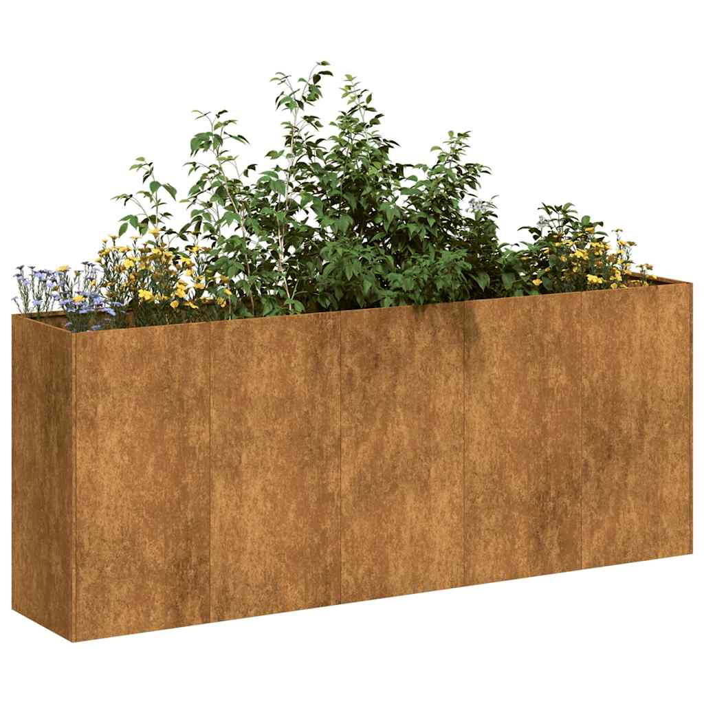 Vetonek Jardinera oxidada 200x40x80 cm acero corten