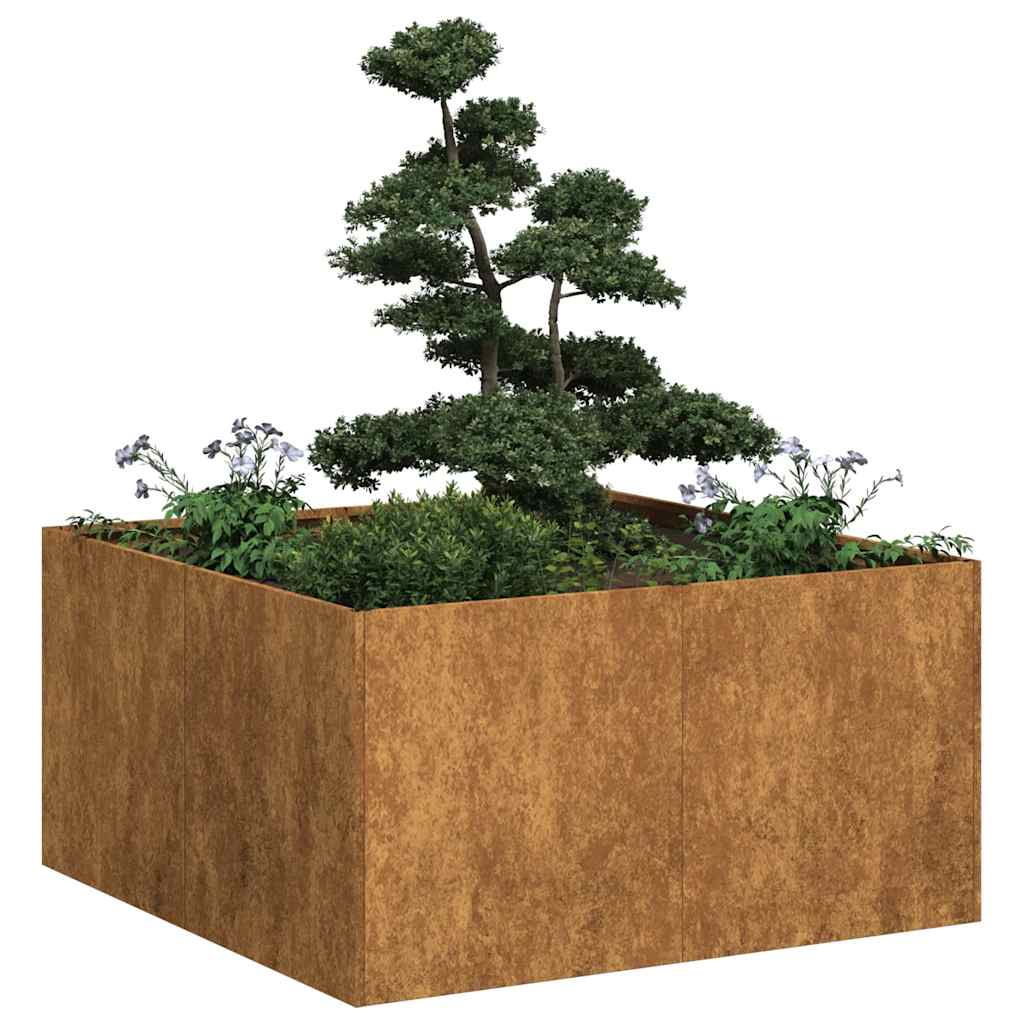 Jardinera oxidada 80x80x40 cm acero corten v6276 Vetonek