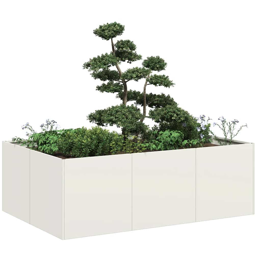 Vetonek Jardinera acero blanco 120x80x40 cm