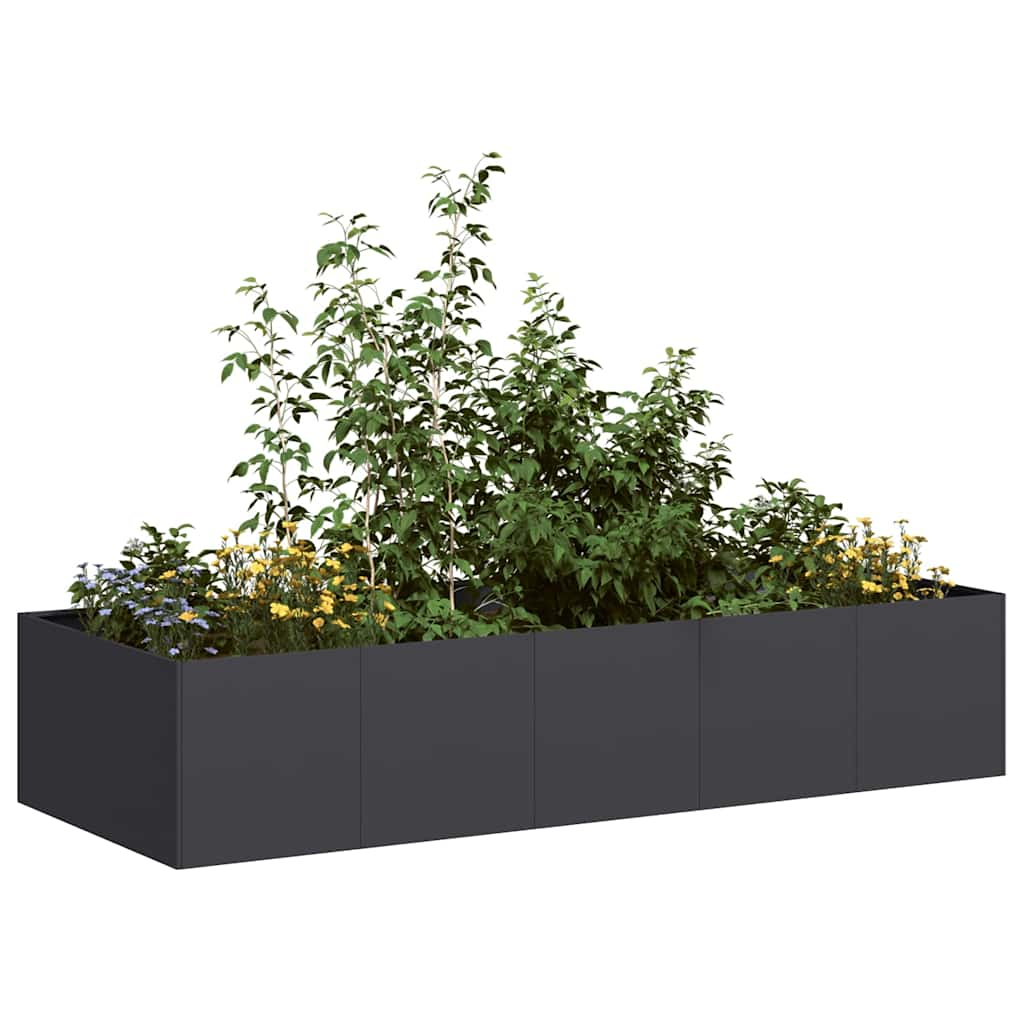 Vetonek Jardinera de acero laminado en frío negro 200x80x40 cm