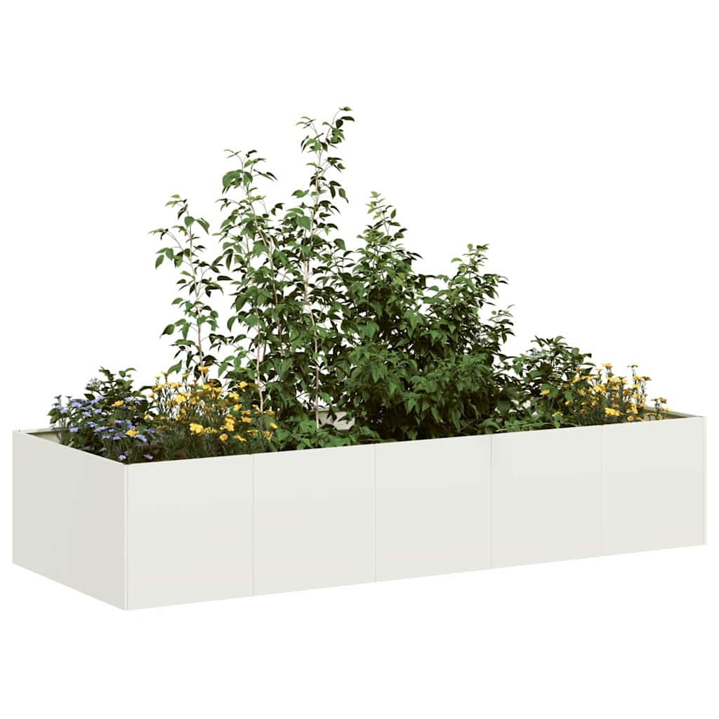 Vetonek Jardinera acero blanco 200x80x40 cm